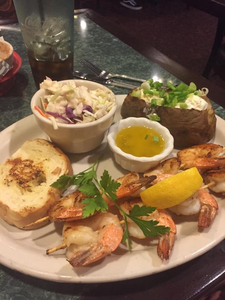 Having delicious food with Carl at