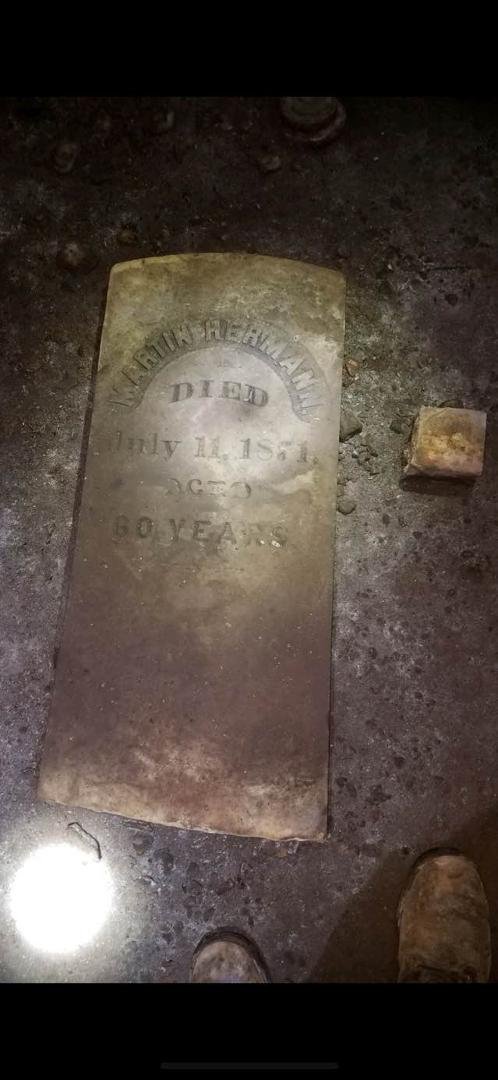 Attention. Hermann family. This old headstone found in a basement on Mill Street on Callicoon. Any thoughts?? There is a better stone in the Hortonville cemetery