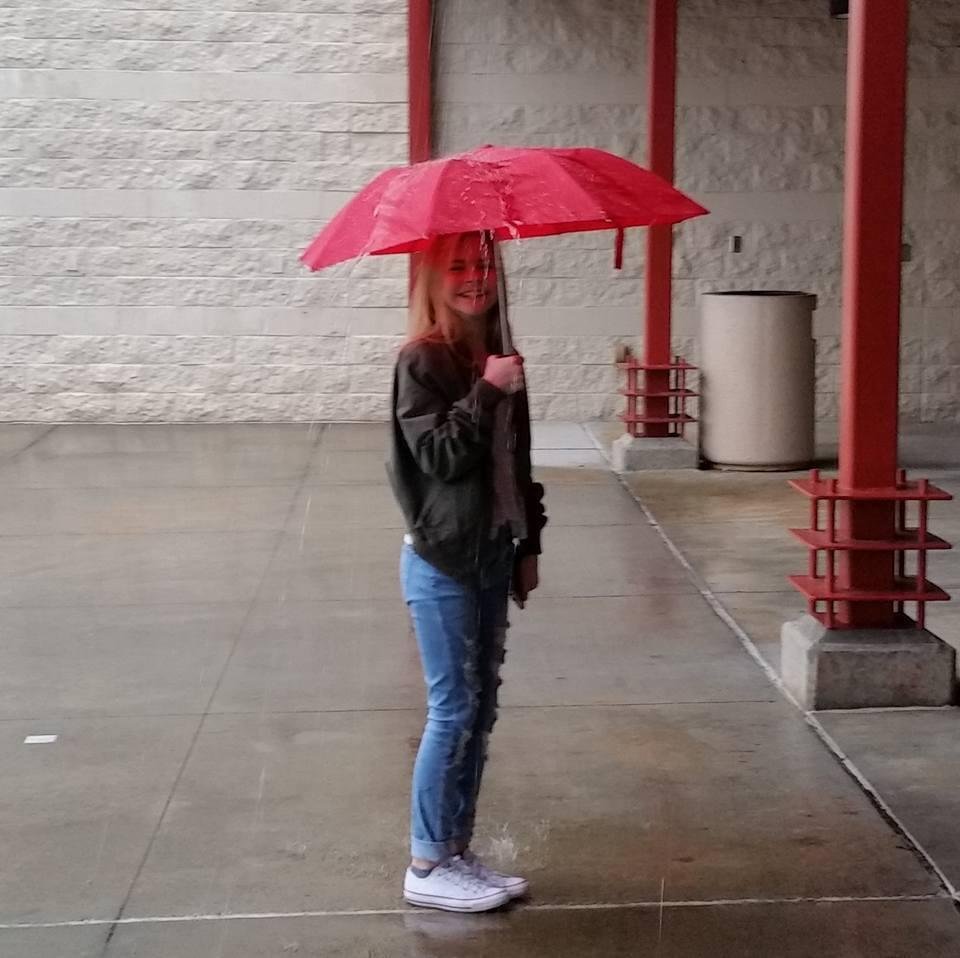 Ava in the Georgia rain.