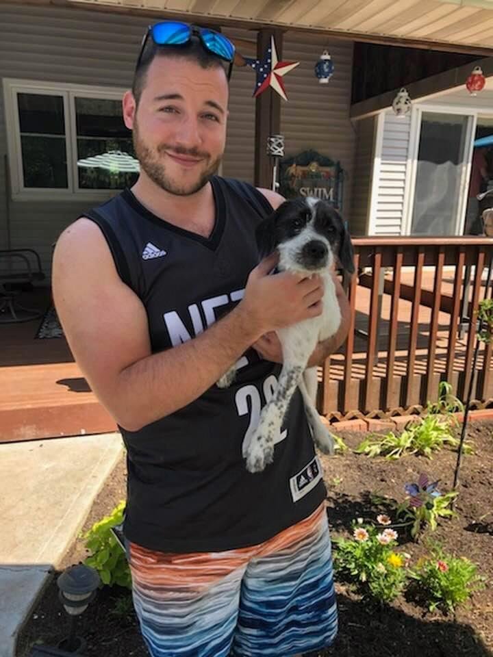 Christopher and the new puppy