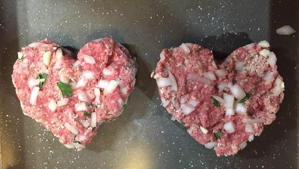 Our very first Valentine’s dinner started with heart-shaped meatloafs. We are continuing the tradition from 48 years ago😄