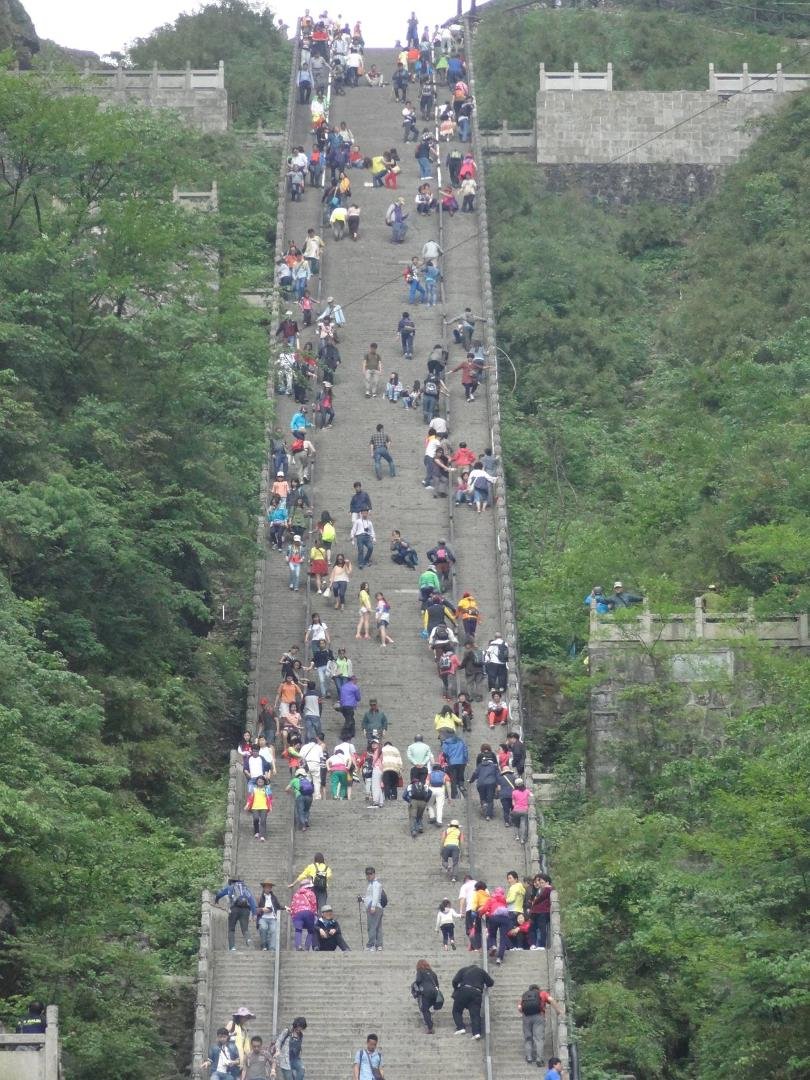 It is only a lucky 999 steps to the top.  Enlarge this photo to fully understand  what 999 steps on a hot and humid day really means!