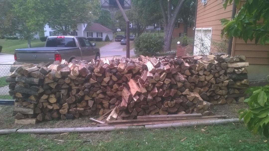 Here you go Dot Espy, just for you. This should make you warm. Ready for the cold here, three cord of firewood, delivered & stacked. Let it snow, let it snow, let it snow....