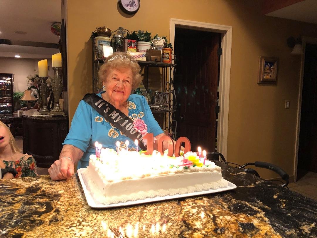 Happy 100th birthday to my dear mother. Today is her birthday but we celebrated yesterday with all Family and friends My kids came from Idaho in Northern CA with my grandchildren. My brothers children came from Florida a