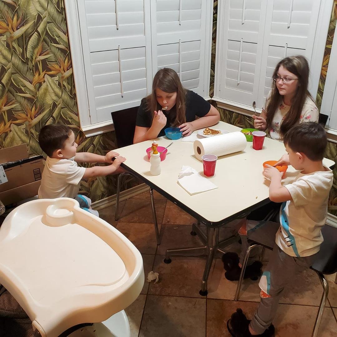 All the grand kids at the same time, a rare occurrence.