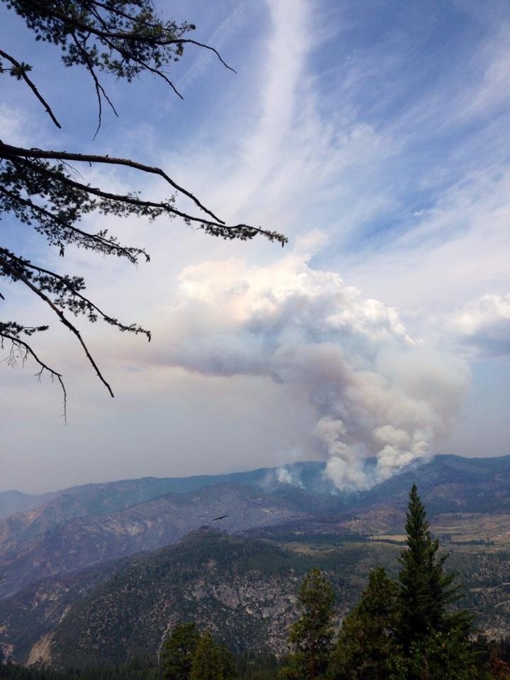 El Portal fire in am on July 30 from 41 Glacier Point Road. Patrick Althizer