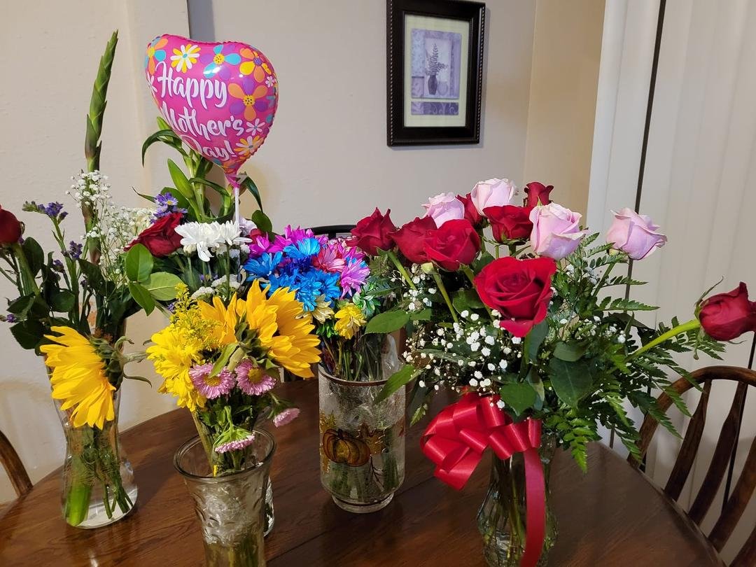 My beautiful flowers given to me by my children. I felt so blessed.