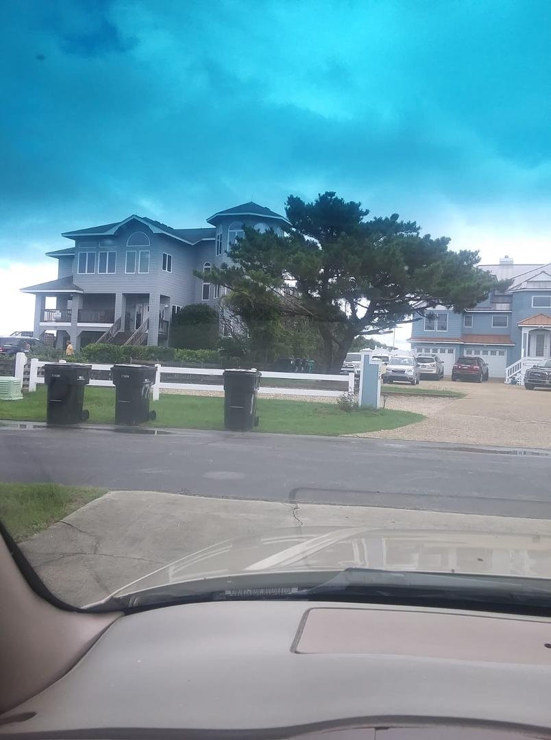 My gigantic house job today porch goes out into ocean house on left