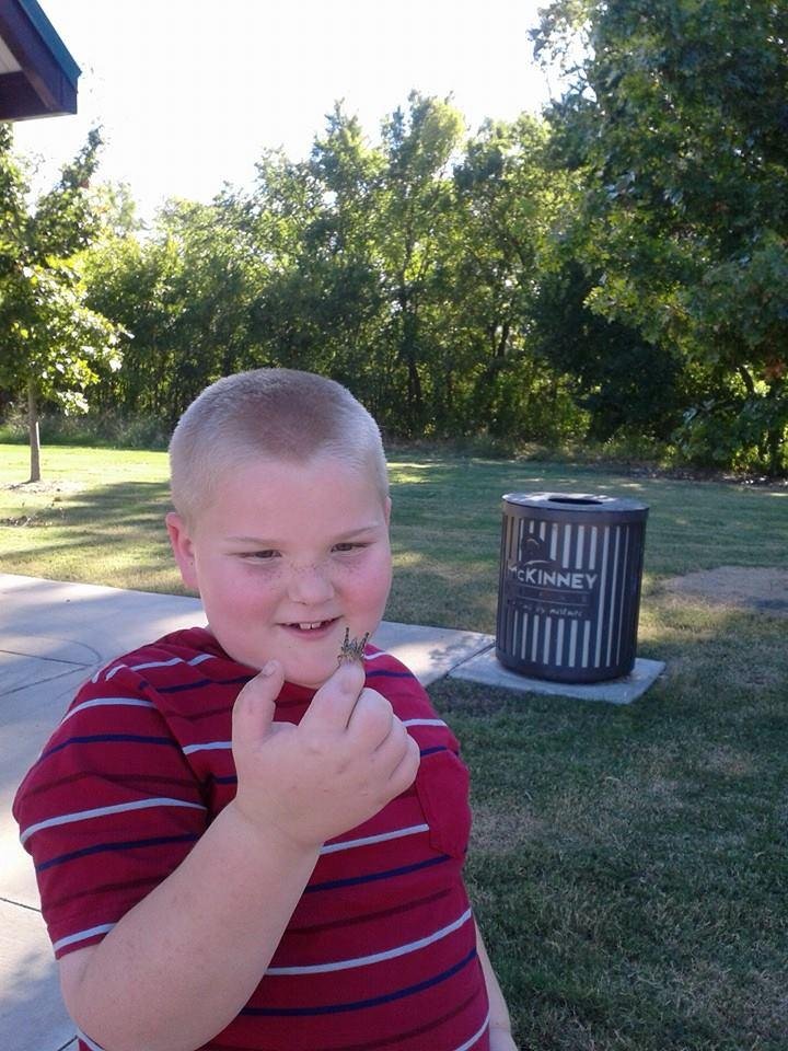 Brayden and his grasshopper