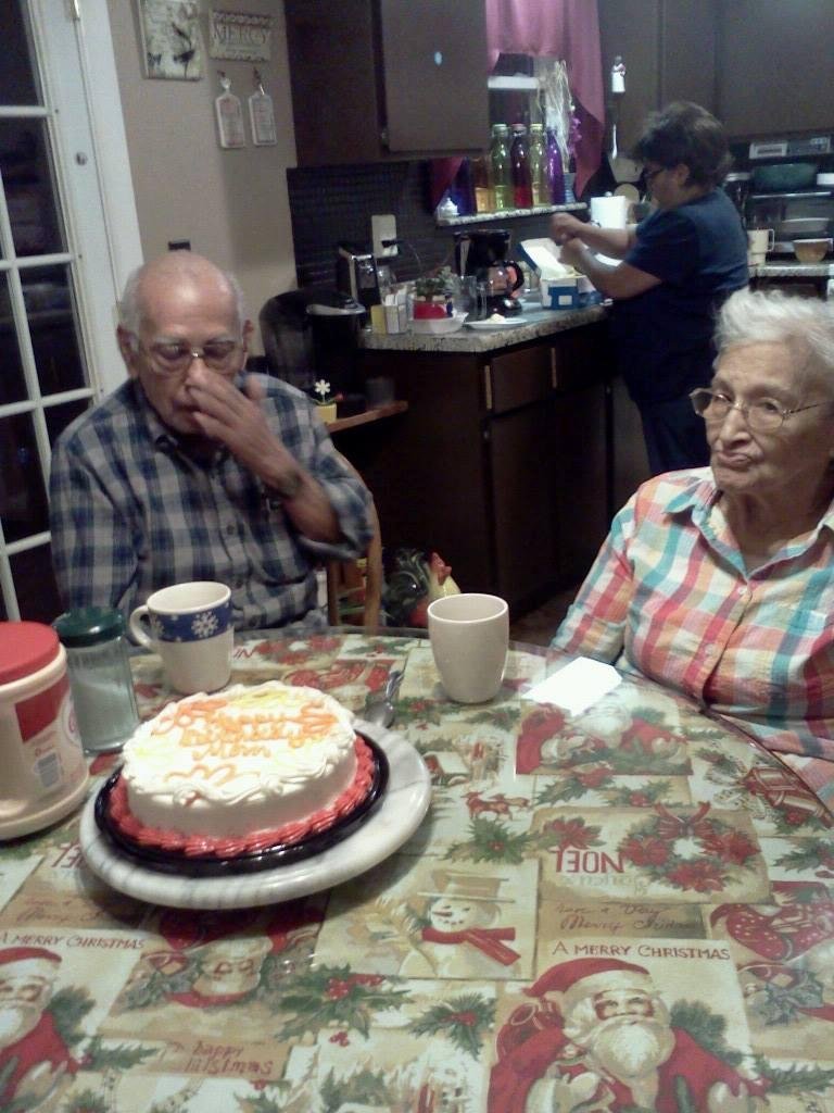 Happy birthday mom had dinner and cake with Toni Morales Yeakey and Jordanka Yeakey had a good time with two wonderful parents.
