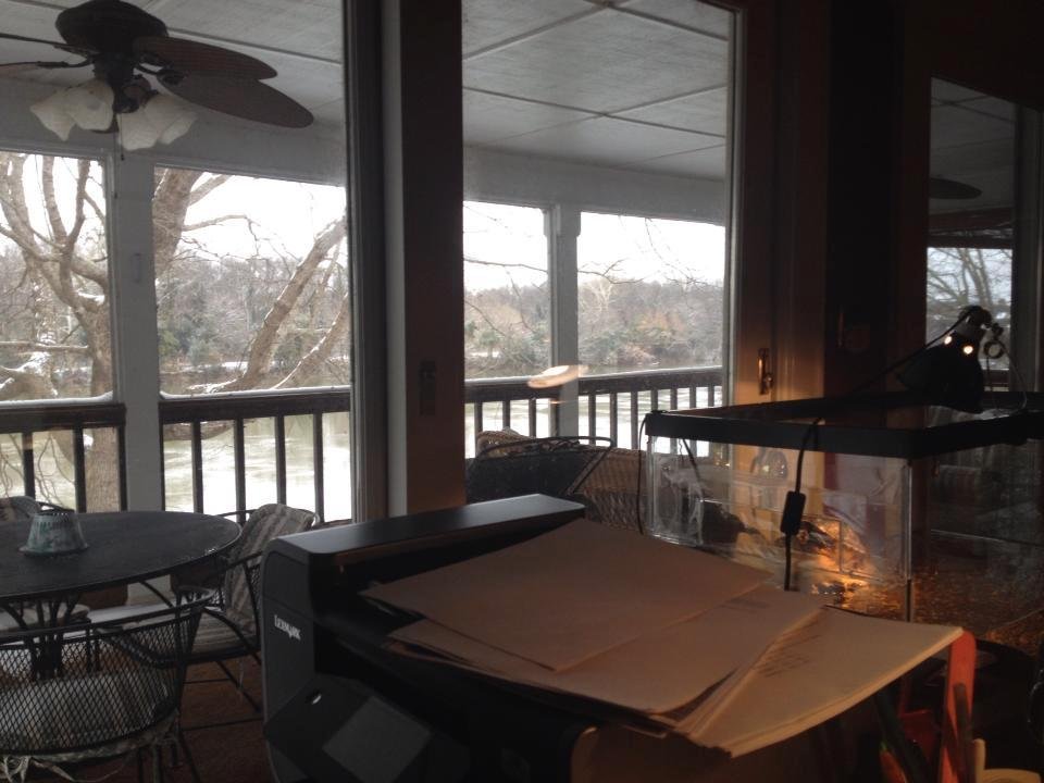 My office today, great room at home. Check out river view wish I could work from here daily.