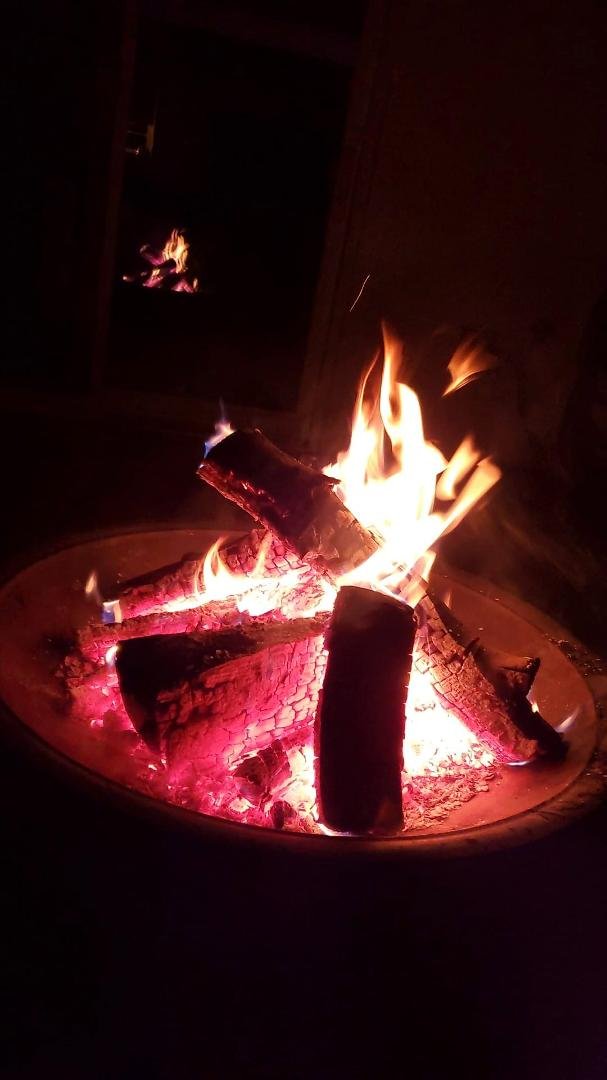 Fire with my wife and a beer in my hand. Life can't get any better!