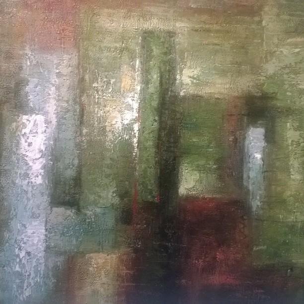 "Metroplex" 36"x 48" abstract oil on wrapped canvas, artist McVee. Excellent composition and color palate #artwelove #instagrambham