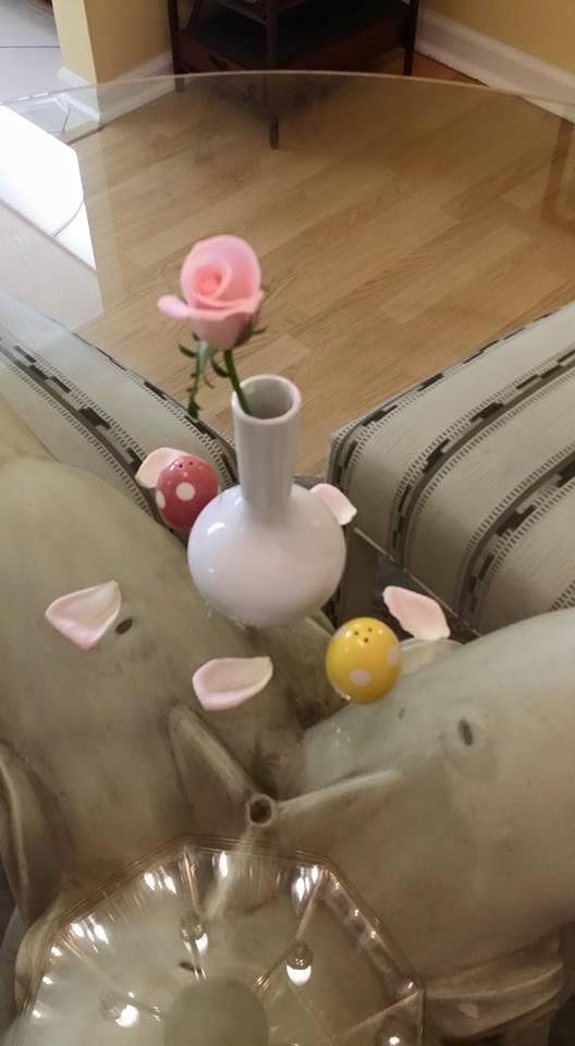 I love picking a new rose for my table!!  Smells so good......:))
