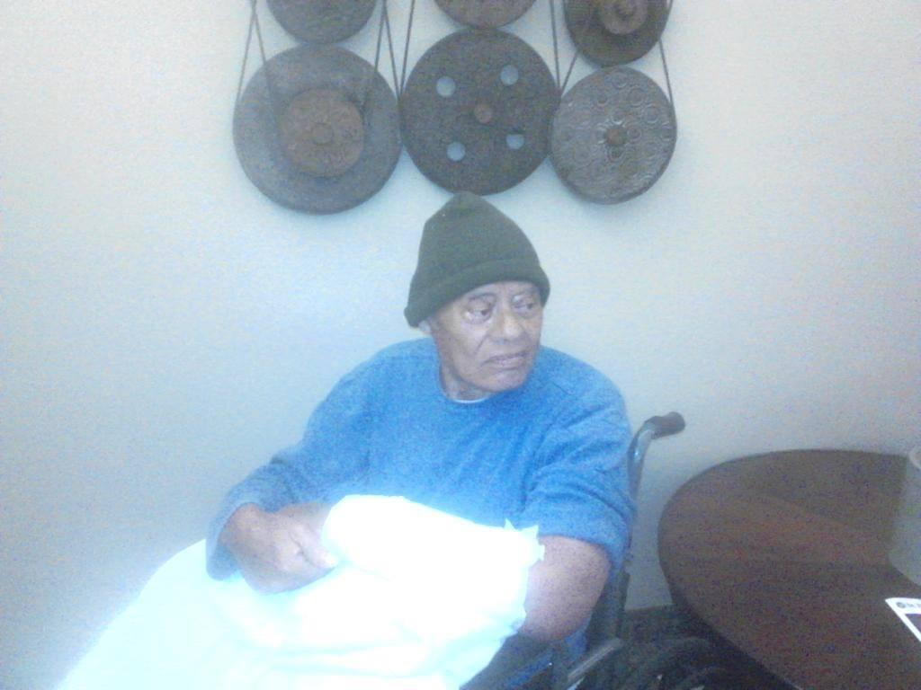 This is my daddy looking a lot better than he did a few months ago but he's a fighter. and me and my brothers took that pic when we went to see him