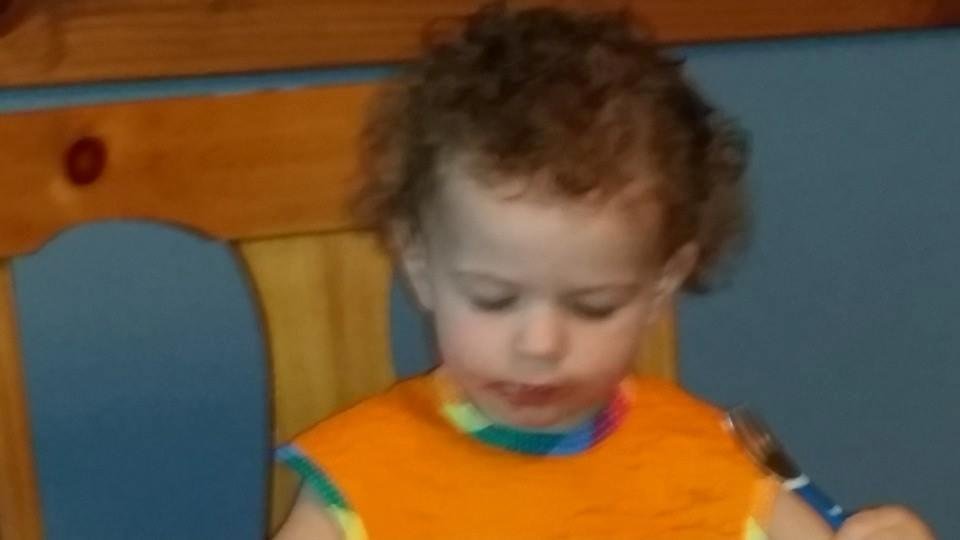 Little Miss Tenley Knight eating her dinner