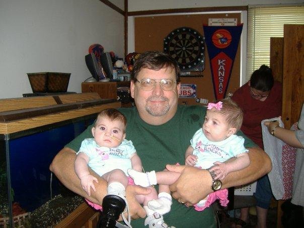 Proud Grandpa with Kenley and Kherington