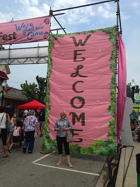 Laura at the Pierogi Fest entrance