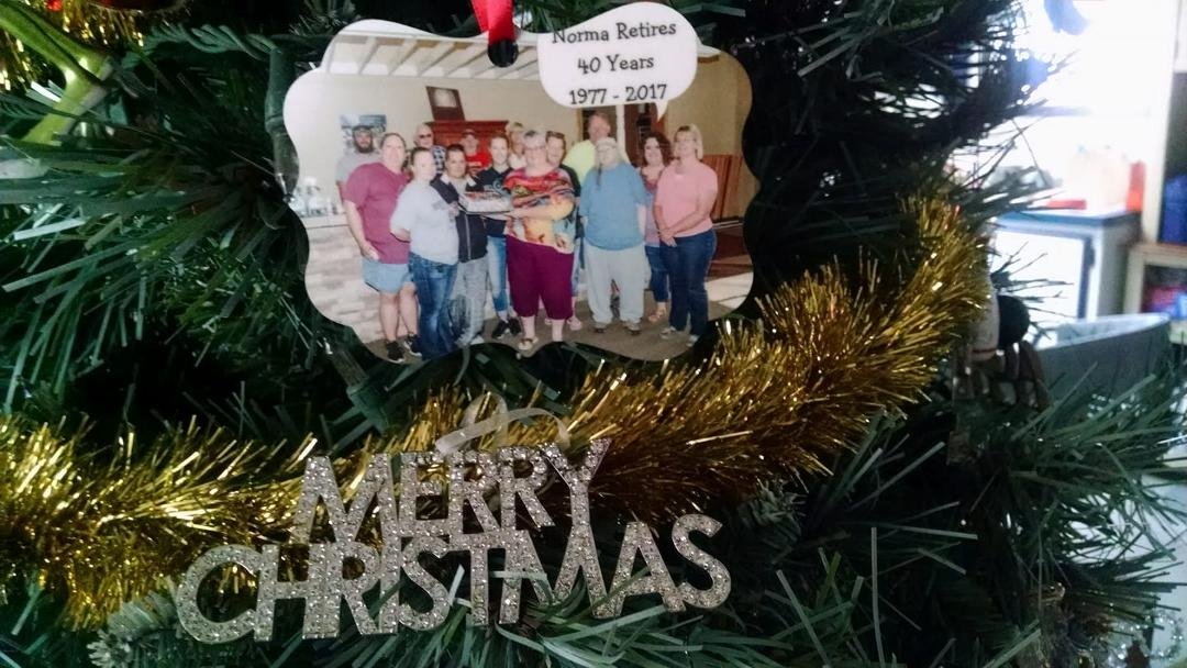 This year's Christmas ornament arrived. It reads ...
Norma retires
40 years
1977 - 2017
