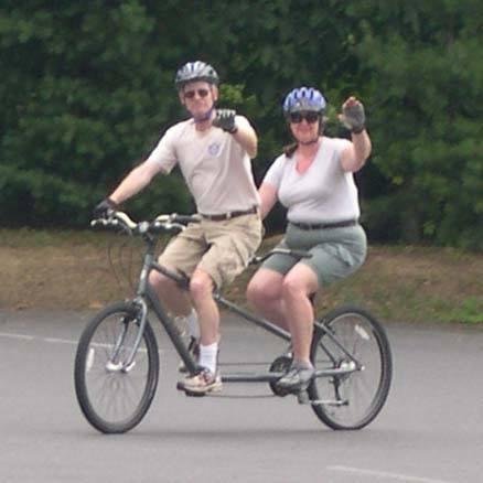 This week Morgan and Mary Kate joined us for a guided bicycle tour of the Gettysburg battlefield. We decided to try a tandem bicycle. We've never tried one before. It wasn't too bad once we got going, but the getting going