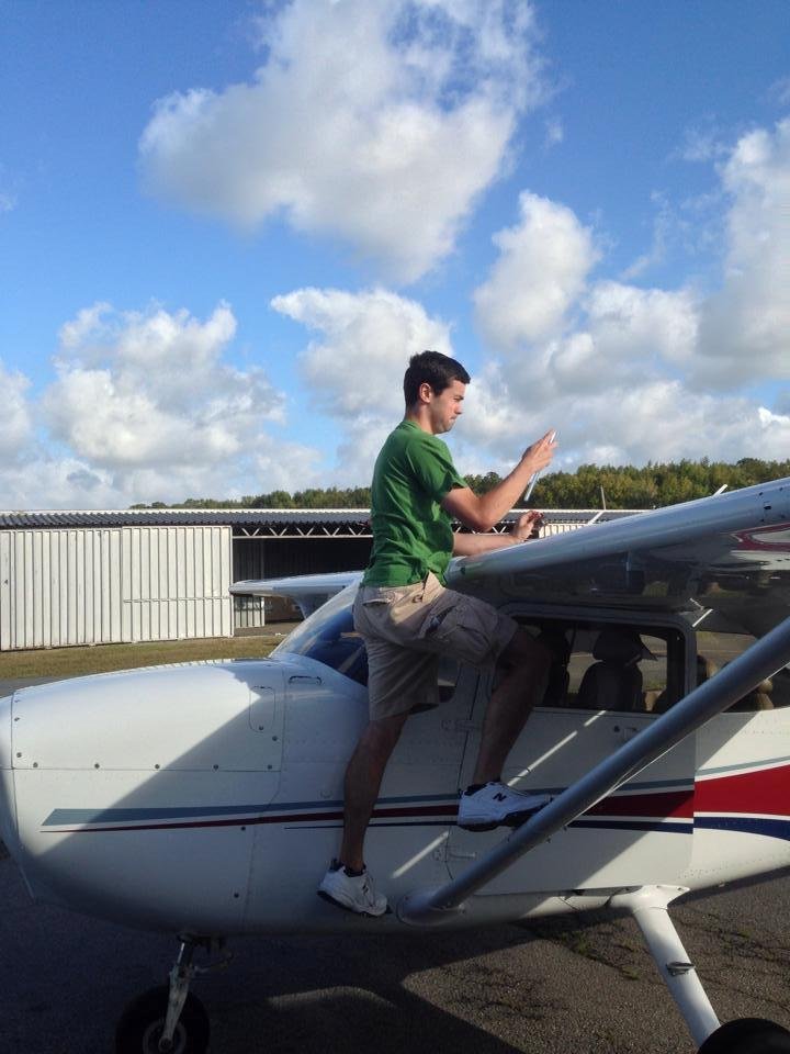 Checking the power steering fluid.