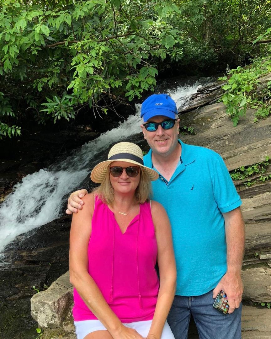 Scott and I loved hiking! This was one of our hikes to a waterfall!