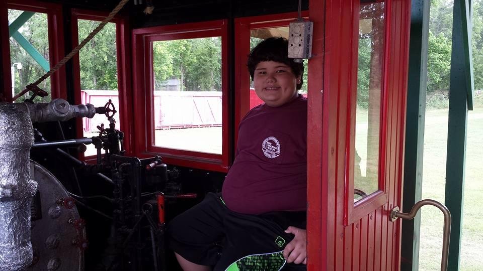 Tyler driving the train!