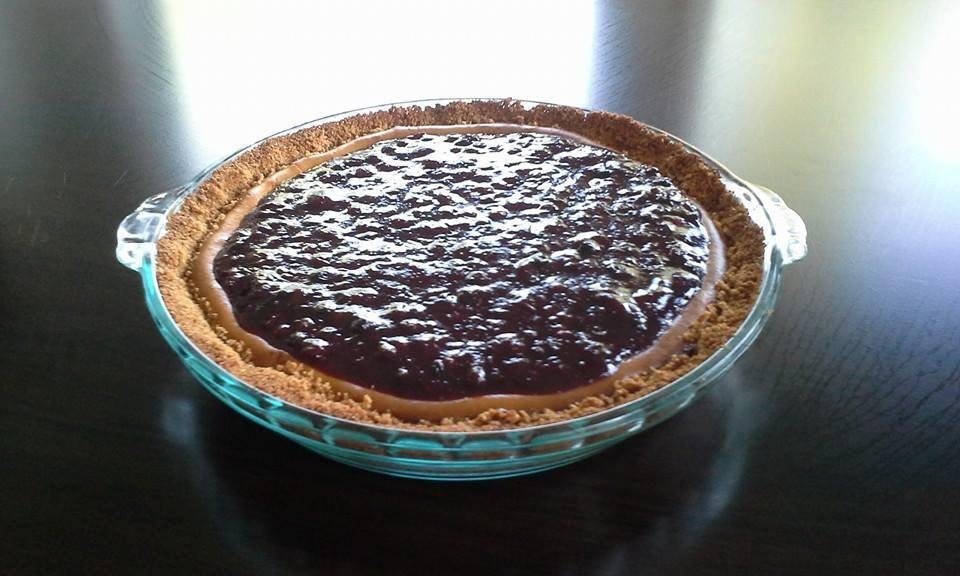 Victoria's first Huckleberry Cheesecake.