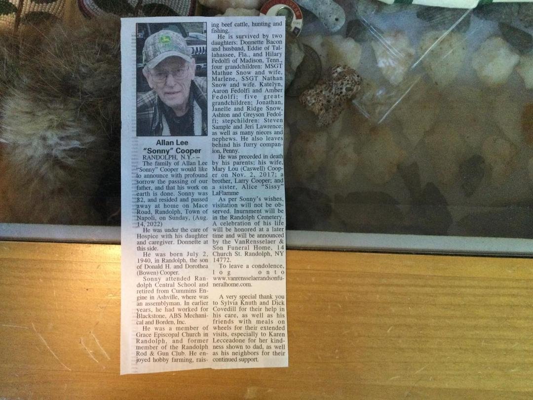 My grandmother Alice Copper Northcraft’s (Randolph, NY) brothers son.
Ann Webb, Susan Northcraft.