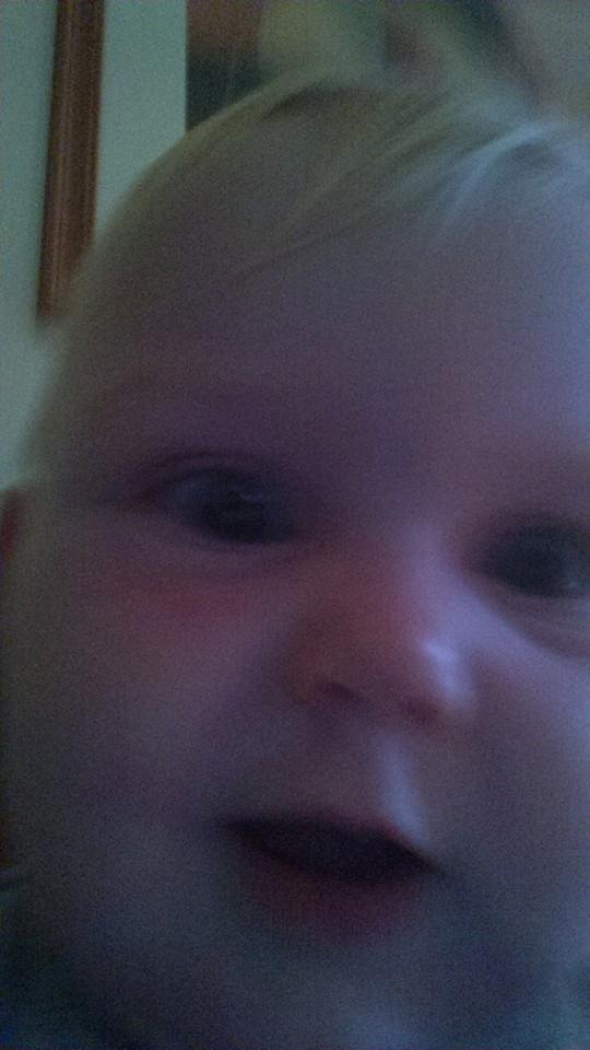 Paige's first selfie with Nana's cell phone!!!