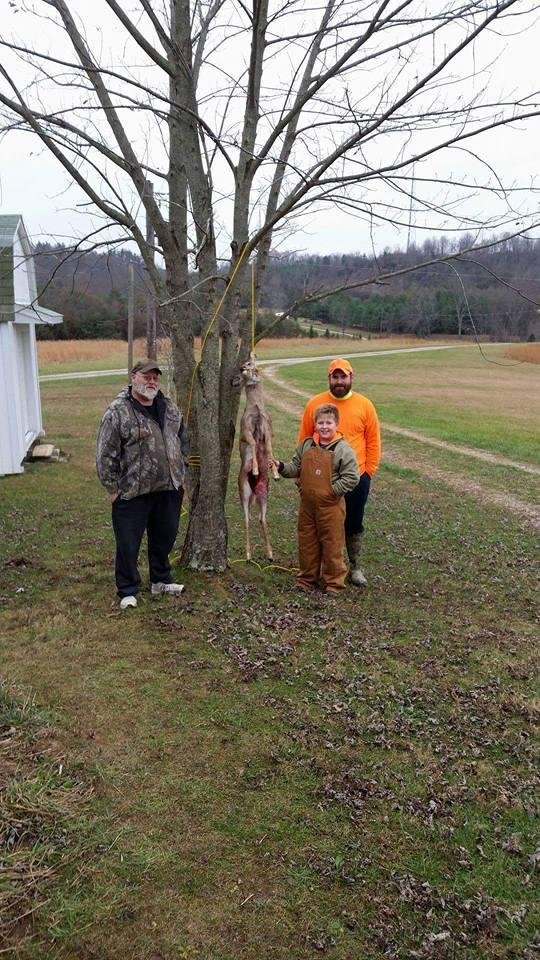 My son grandson and great grandson hunting on family (Riggs) farm.