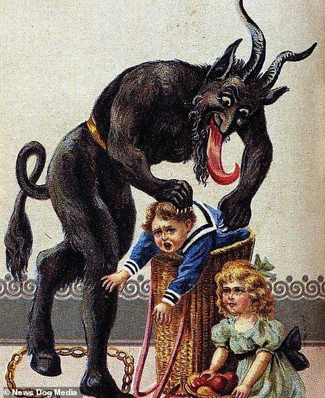 I just had to post this creepy one of Krampus!