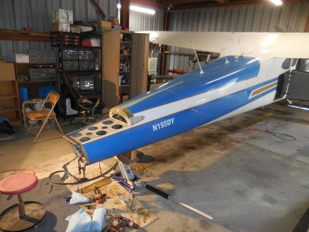 Replacing the most rearward bulkhead on my cessna 195, which had a crack in it (repaired by a previous owner but the repair wasn't really acceptable). The 195 is prone to developing cracks in this bulkhead, so the new bulk