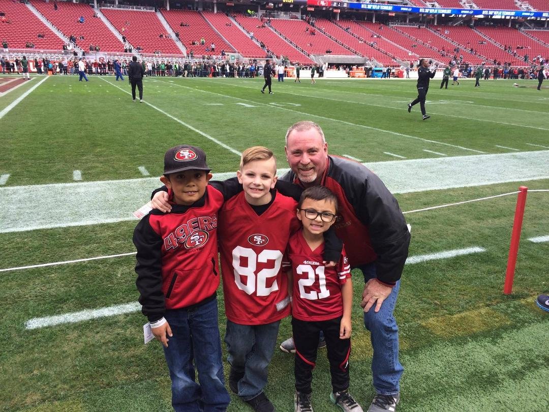 A great day at the Niners game with the grandsons you don't get any better than this