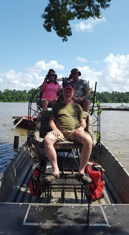 Pat and I enjoying a day on the water. Air boat ride was fun.