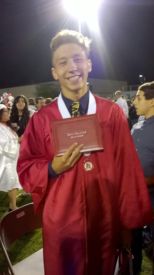 My wonderful son congratulations on graduating high school I'm so proud