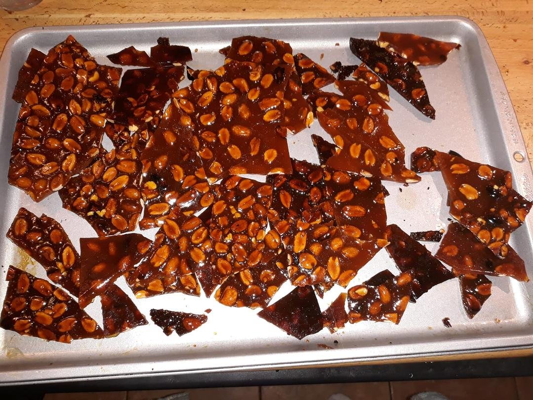 I had to do something with that gigantic can of peanuts I bought at Christmas. Peanut brittle. Practice makes perfect and I need more practice.