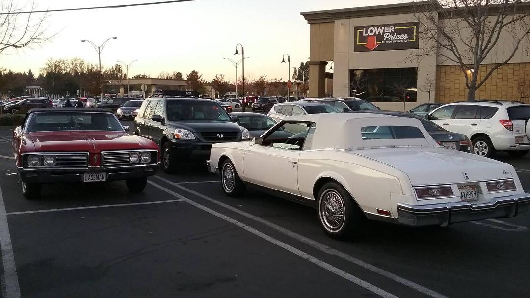 Keith Lynds' album, My Riviera meets another Buick convertible at Safeway