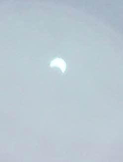 In Eugene, we will have about 99% totality. Took this pic at 9:42 through VERY SMOKEY sky on my iPhone 7+. More pics to follow. 😃 Next total eclipse in Oregon in 2169!