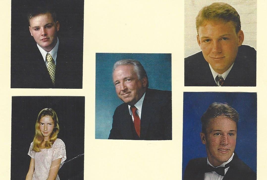 Ron & his 4 children, Matt, Travis, David & Heather in high school and college.