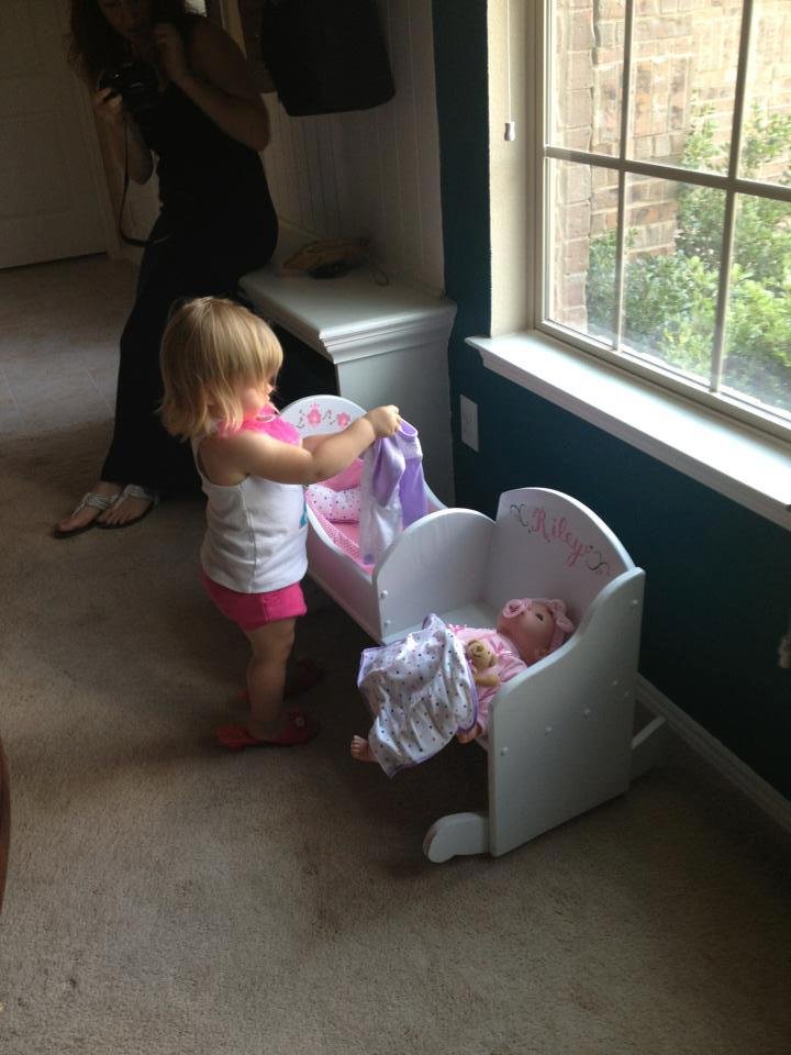 Riley's cradle/rocker.
Our neighbor ordered 2 of these.
