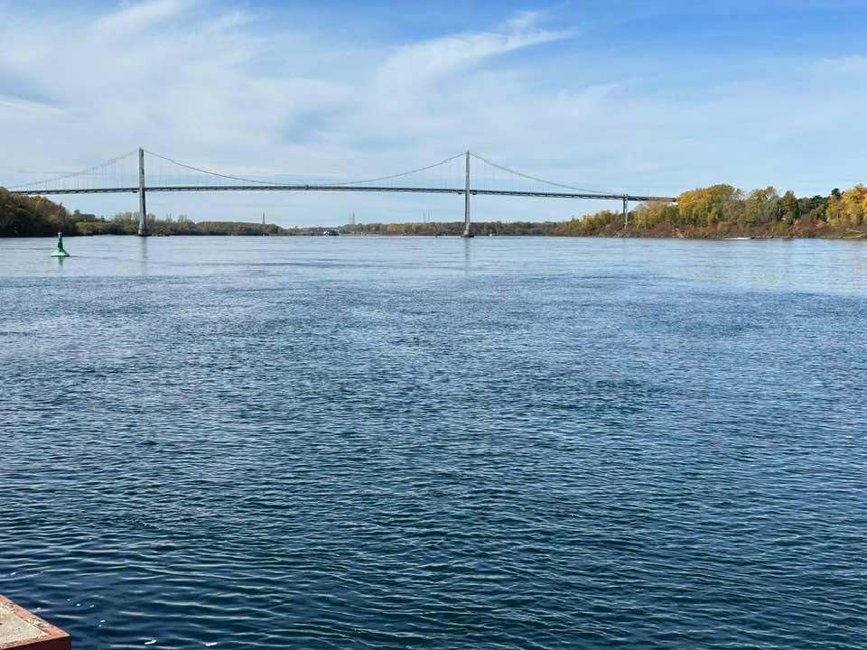 St. Lawrence River, Canada is on the right US is on the left.