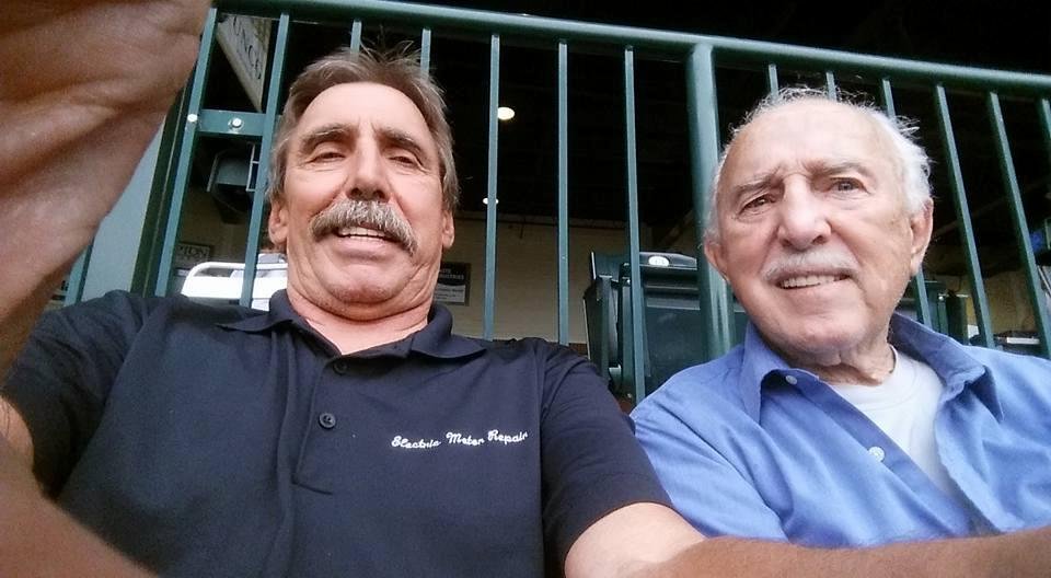 At the ballgame with papa Roy