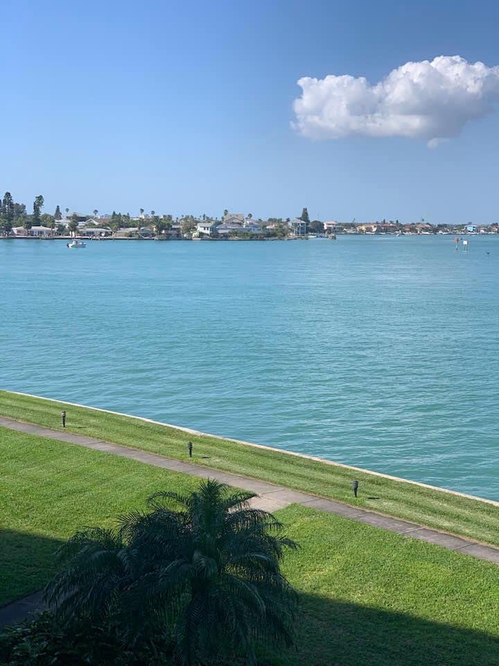 My view for the next six days. Enjoying time with my long-time friend Nancy Harris Thomas on Treasure Island.