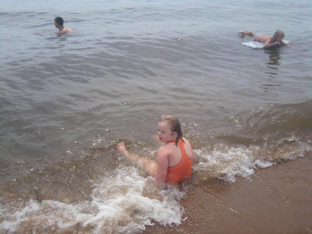 AUGUST 24,2012 Andrew,Caitlin,n Hope swimming in the lake...