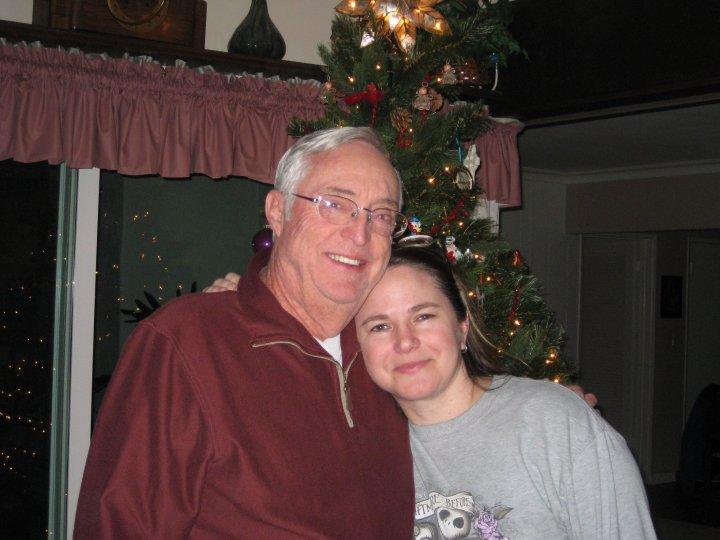 Laura and Dad; Christmas, 2009