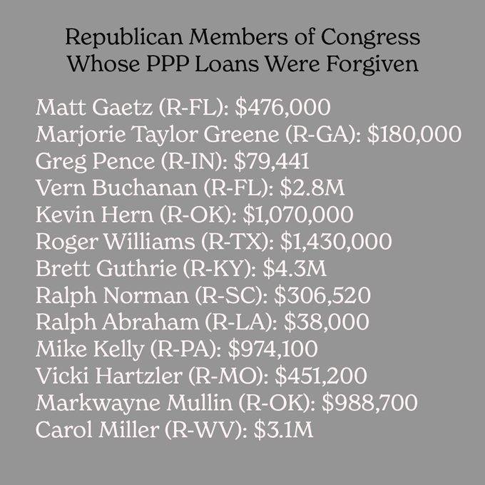 Conservatives are challenging President Biden's student loan forgiveness plan in court. Let's make a deal - I will voluntarily surrender my 10K in "forgiveness" if the following Republican senators/congressmen pay back thei