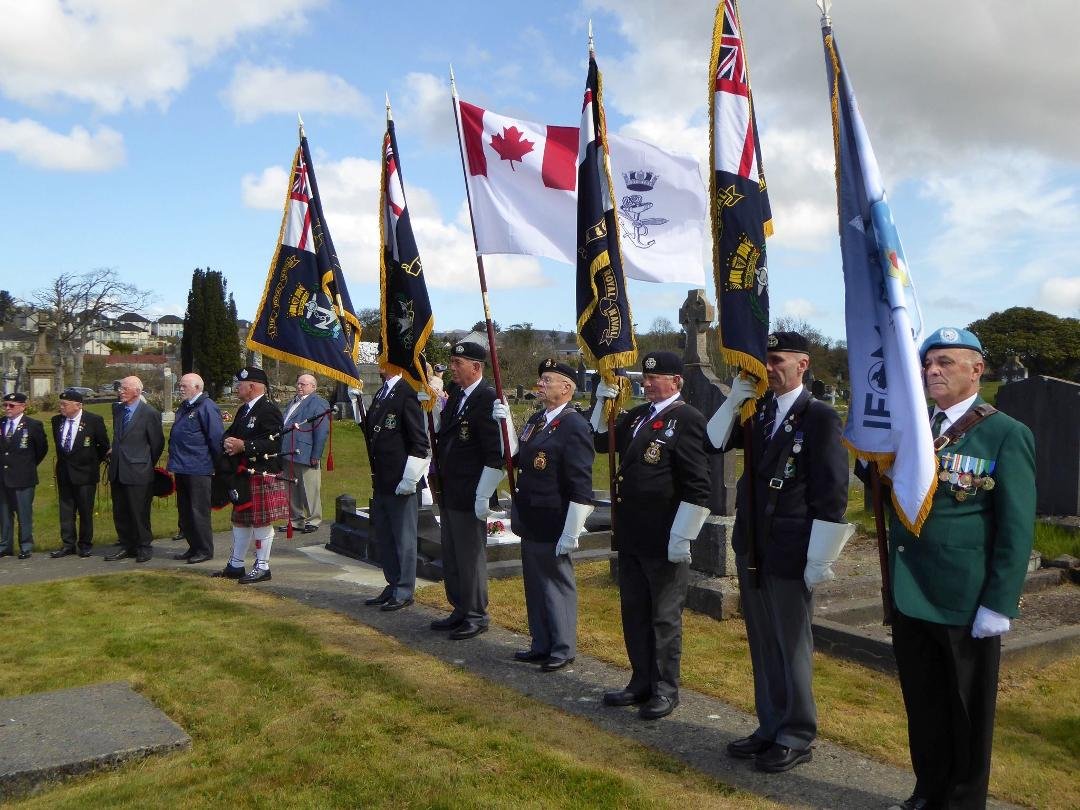 Royal Naval Association colour party at St Mary’s Cockhill Cemetery Buncrana, Ireland May 6,2016