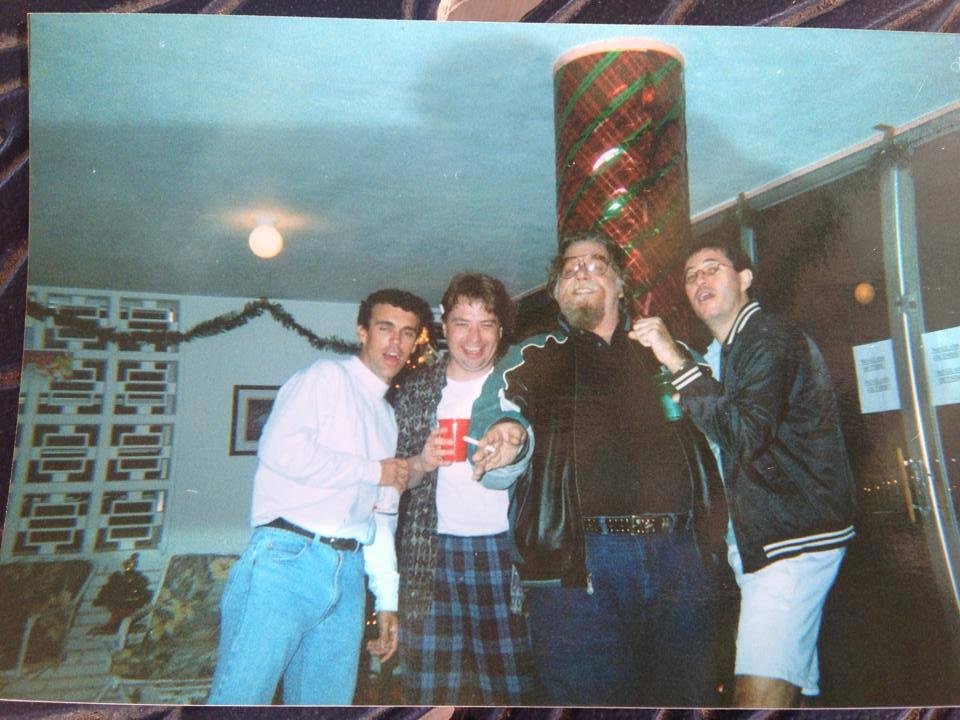 From Mark Fireoved...........
"My long time friend Timmy passed away a few days ago. This picture is from Boat Parade party 2002. Phony shows Jim Daisey, Timmy, U & me. He was a big EAGLES fan like u!
'