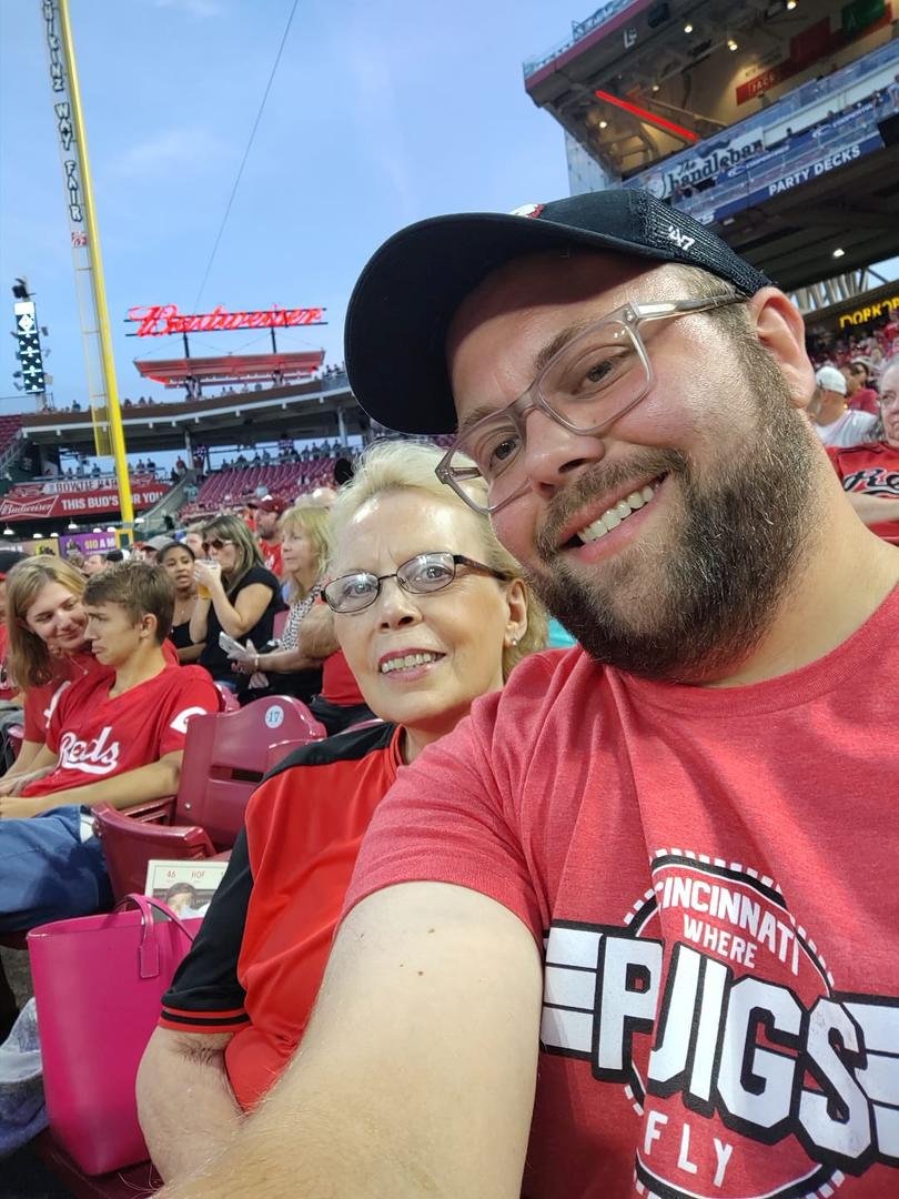 Hanging out with Tyler Dawson at the Reds game!
